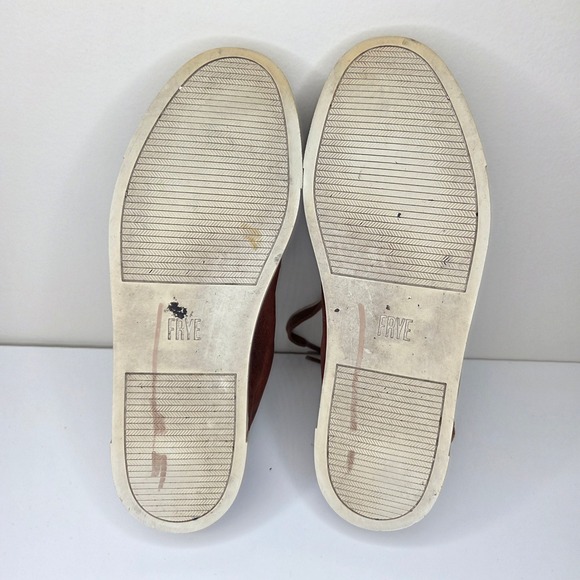 Frye Ivy Low Lace Cognac Brown Leather Sneakers Women's Size 7.5 - Picture 4 of 5